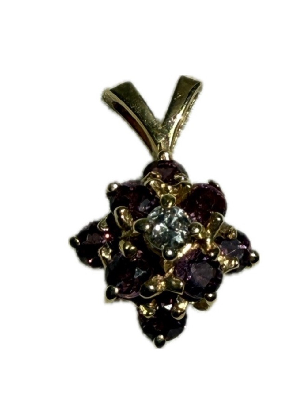 Vintage 14k ruby and diamond pendant